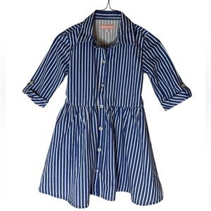 BCBGirls Blue and White Casual A-Line Shirt Dress